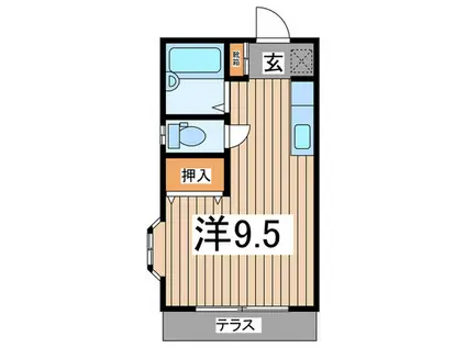 丸山ハイム(ワンルーム/1階)の間取り写真