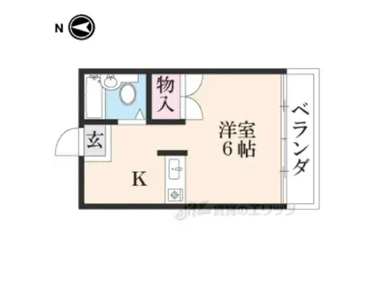 ロイヤルメゾン向日町(1K/2階)の間取り写真