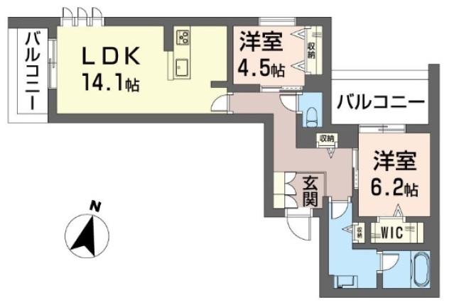 東武東上線 ふじみ野駅 徒歩15分 3階建 新築(2LDK/2階)の間取り写真