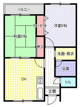 ソル・レヴェンテ(2DK/2階)の間取り写真