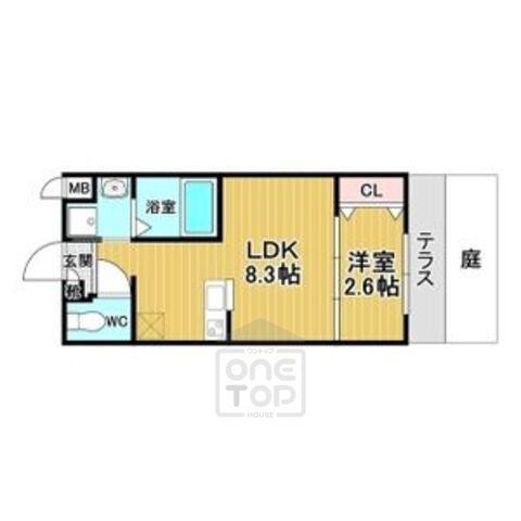 リアコート千里丘1ノース(1LDK/2階)の間取り写真
