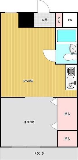 ラ・クール泉(1DK/6階)の間取り写真