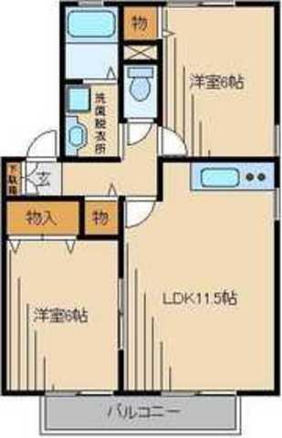 エステートM3(2LDK/2階)の間取り写真