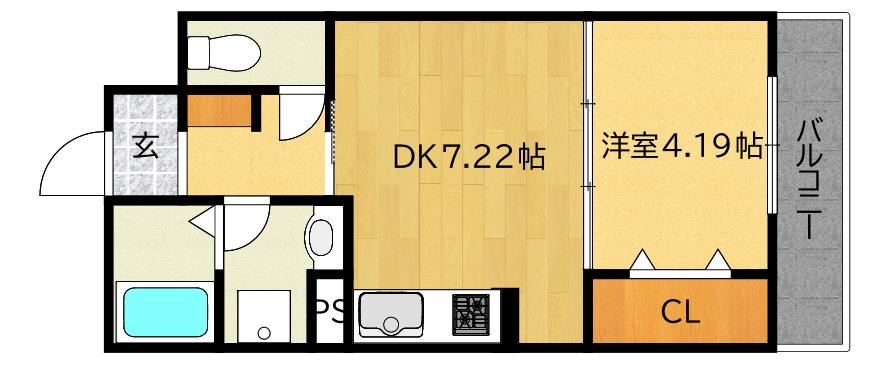 リアライズ長居公園通(1LDK/3階)の間取り写真