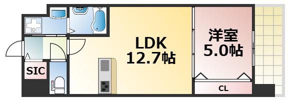 GRAND PASEO サウス(1LDK/7階)の間取り写真