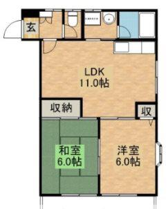 代官平ハイツII(2LDK/1階)の間取り写真