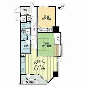 ライオンズマンション支倉(2LDK/2階)の間取り写真