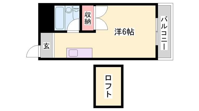PROSSIMO HIMEJI(ワンルーム/2階)の間取り写真