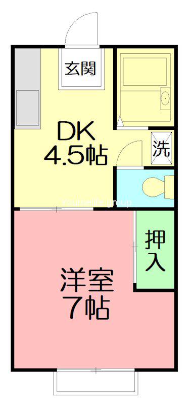 セントネージュ飯山(1DK/1階)の間取り写真