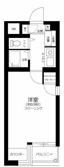 キャピタルビュー上石神井(1K/2階)の間取り写真
