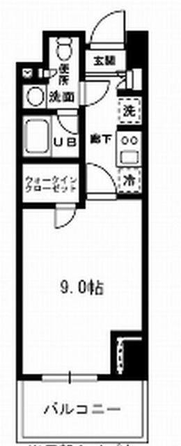 レジディア杉並方南町(1K/2階)の間取り写真