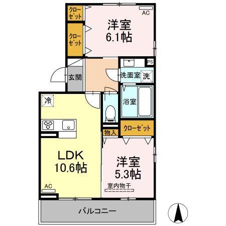 アガパンサス(2LDK/2階)の間取り写真