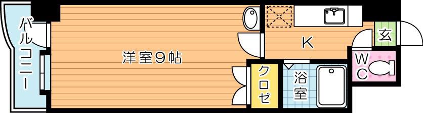 アルゴヴィラージュ八幡駅前(1K/6階)の間取り写真