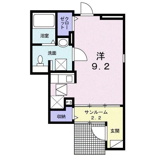 メゾン メルヴェーユII(ワンルーム/1階)の間取り写真