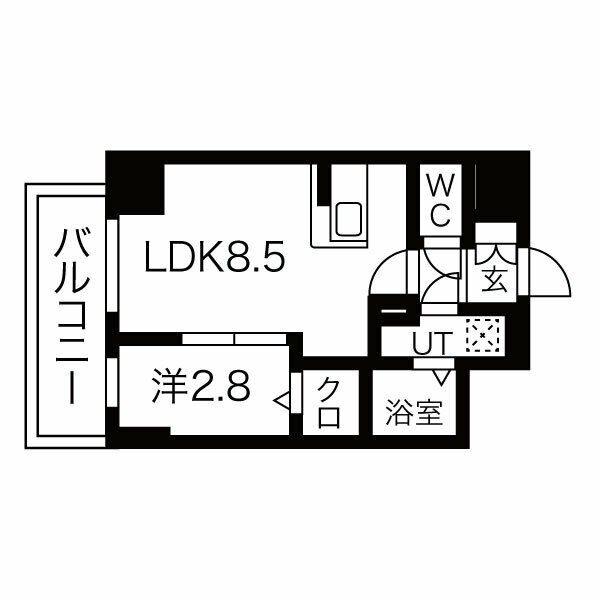 エスリード栄 THE PARK(1LDK/3階)の間取り写真