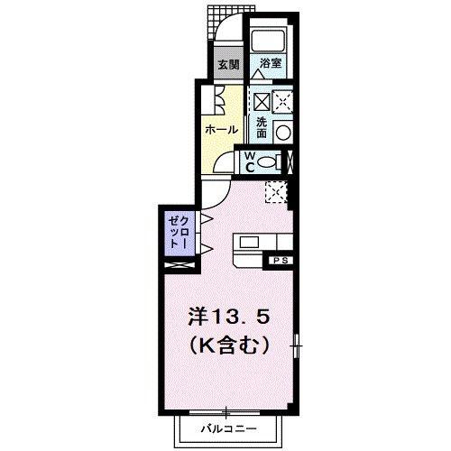 モルティIV(ワンルーム/1階)の間取り写真