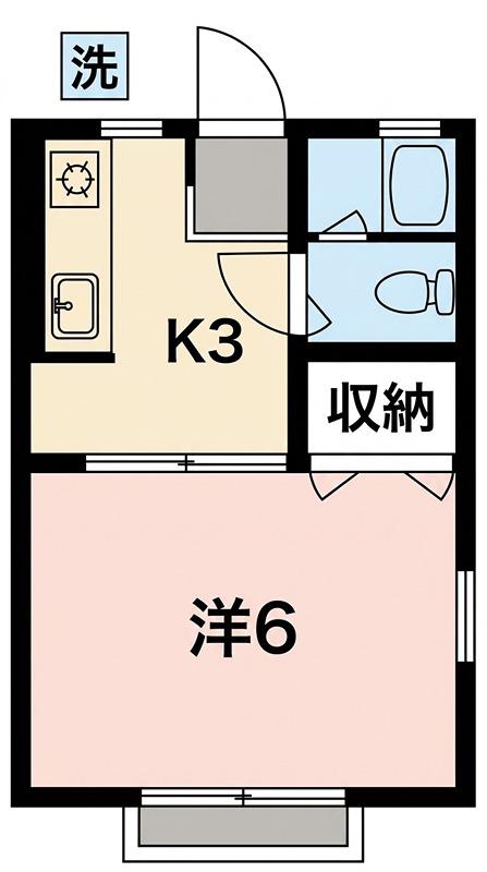 サンライズ東寺尾III(1K/1階)の間取り写真
