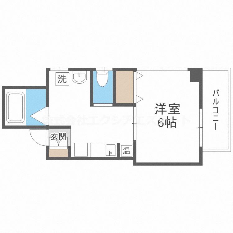 みおつくし堂島II(1K/2階)の間取り写真