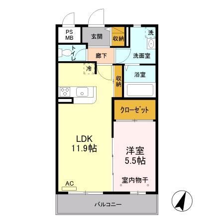 セリージャデトーア 305(1LDK/3階)の間取り写真