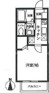 ディアコートさくら(1K/1階)の間取り写真