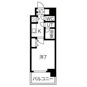 ソルテラス OSAKA イースト GATE(1K/7階)の間取り写真