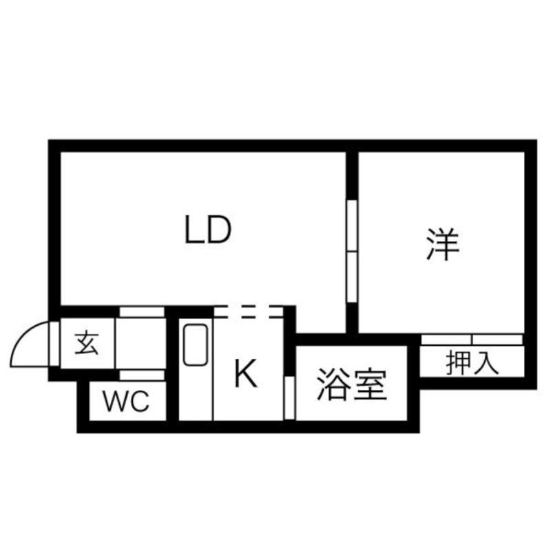 ケルシャンセ元町(1LDK/2階)の間取り写真