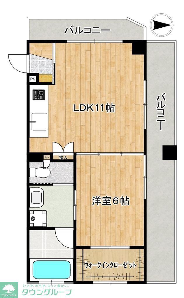 クリオ喜多見(1LDK/5階)の間取り写真