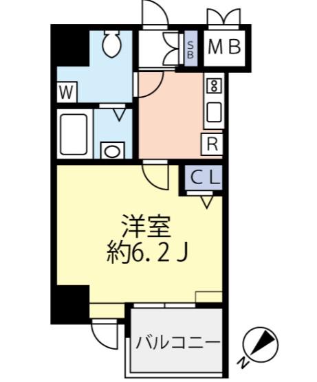 グランヴァンメトロI(1K/4階)の間取り写真