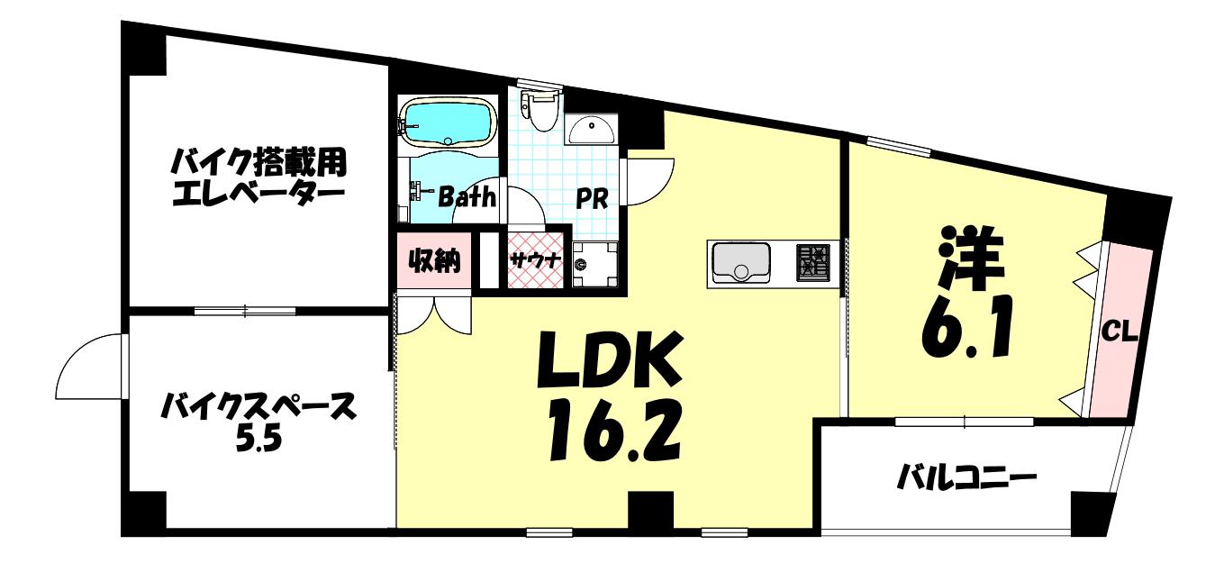 EG-12B(1LDK/2階)の間取り写真