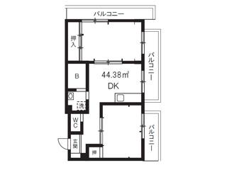 パークサイド南大井(2DK/4階)の間取り写真
