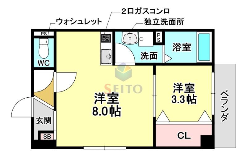 ARCA豊中曽根(1LDK/1階)の間取り写真