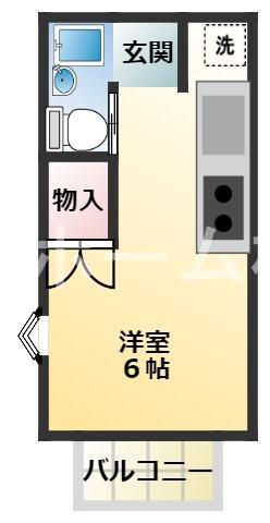セントラルヒルズC棟(1K/1階)の間取り写真