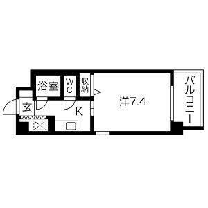 エスポア庄内緑地(1K/2階)の間取り写真
