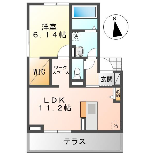 サニードミール(1LDK/1階)の間取り写真