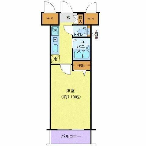 ヴェルト日本橋Ⅲ(1K/7階)の間取り写真