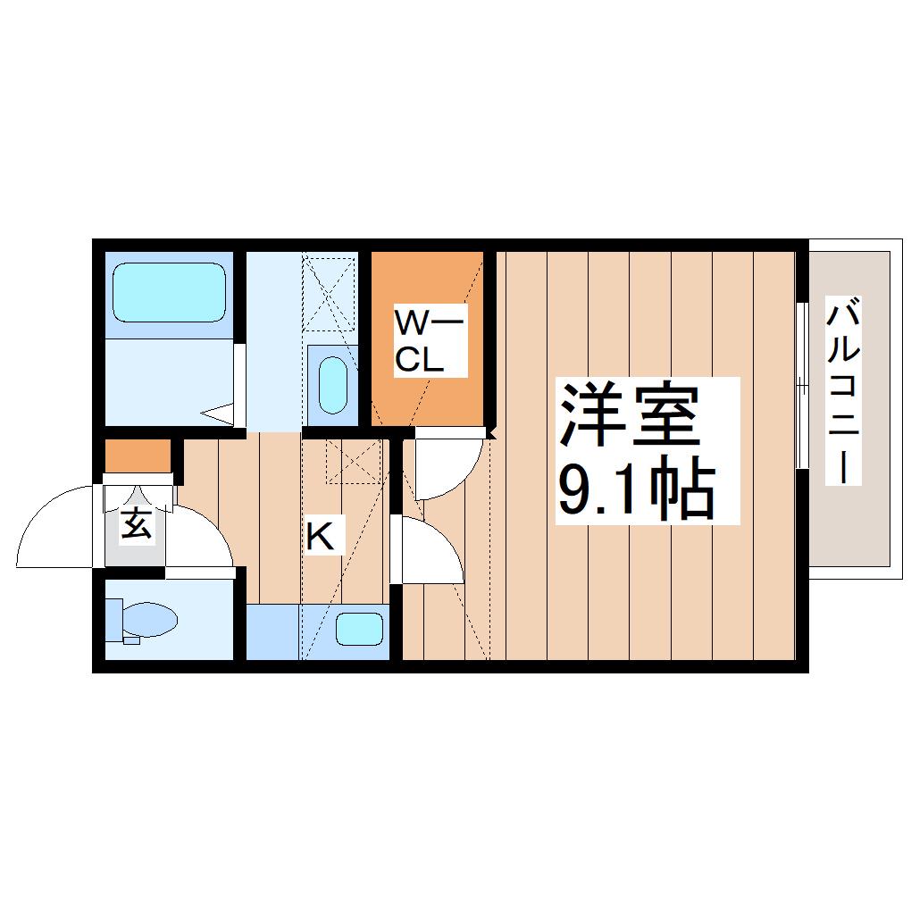 コーポ田神(1K/1階)の間取り写真