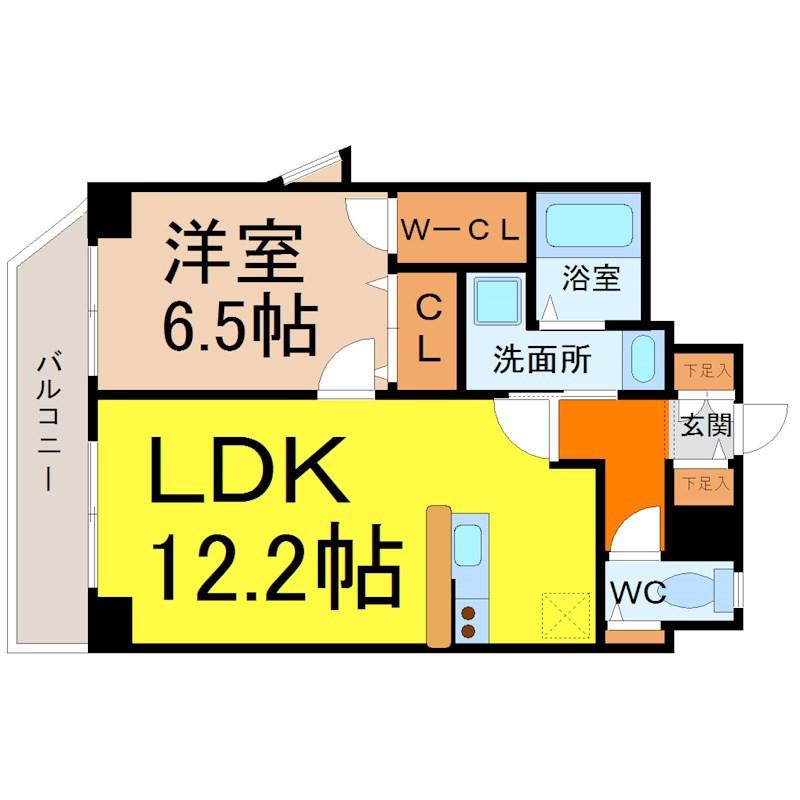 ABCサクラガーデン(1LDK/7階)の間取り写真