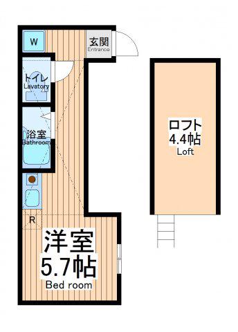 インベスト川崎5(ワンルーム/1階)の間取り写真