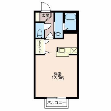 リバーサイド横須賀(ワンルーム/2階)の間取り写真