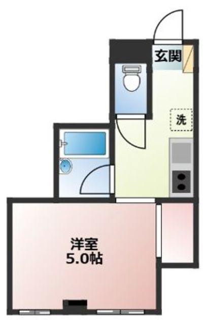 サニーヒル(1K/3階)の間取り写真