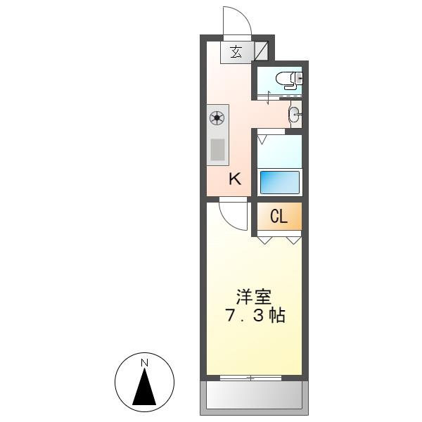 A・CITY東岸(1K/3階)の間取り写真