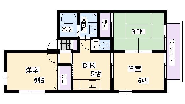 ブランドミール広田II(3DK/1階)の間取り写真