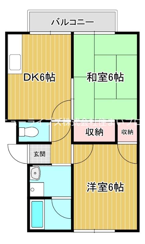 ガーデンハイツ小林2号(2DK/2階)の間取り写真