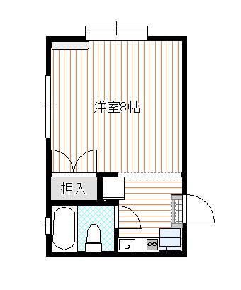 サンリッチ11(1K/2階)の間取り写真