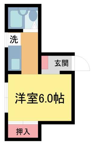 FKハイツ大和(1K/3階)の間取り写真