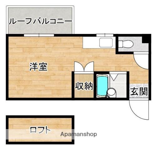 ヒルサイドテラス西新(ワンルーム/2階)の間取り写真