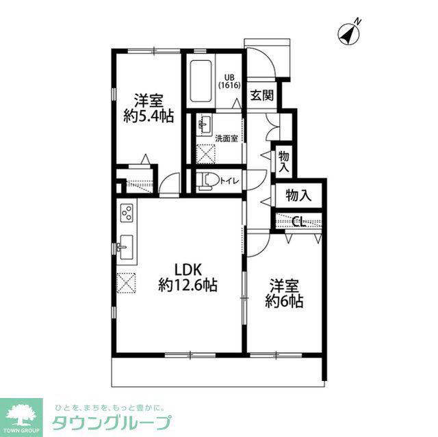 アムールSIII(2LDK/1階)の間取り写真