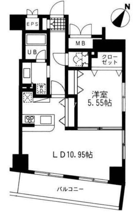 レジディア日本橋人形町II(1LDK/5階)の間取り写真