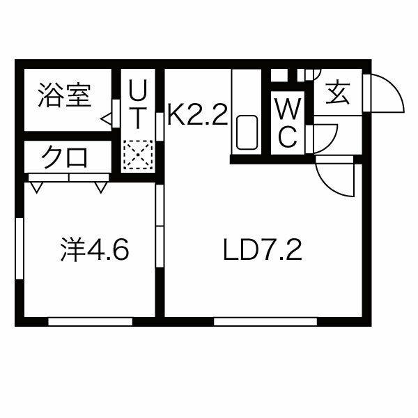 アール栄通(1LDK/2階)の間取り写真