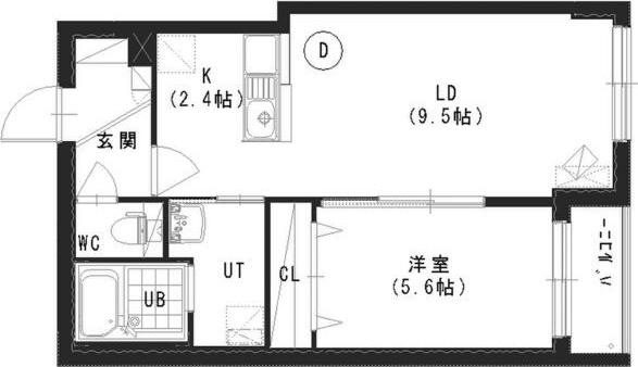 グランスター9(1LDK/3階)の間取り写真